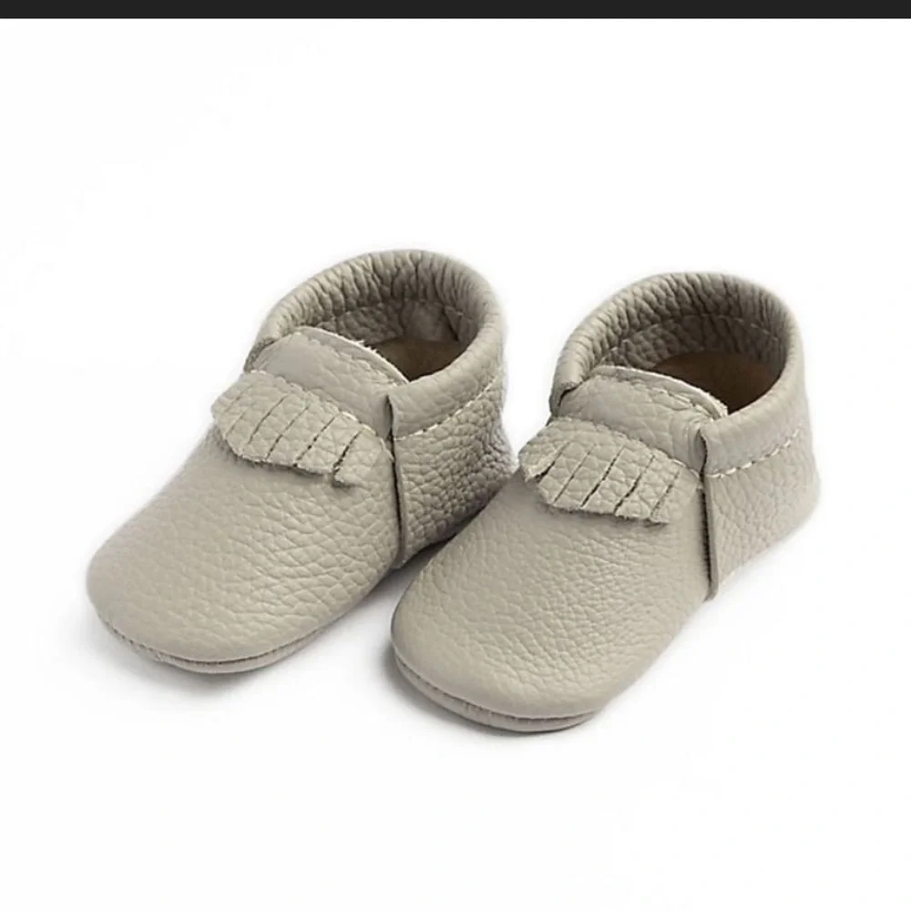 Freshly Picked Gray Baby Classic Moccasins